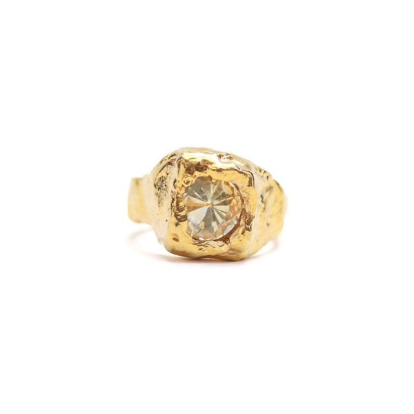 Anillo Hippo – Citrino (Baño de Oro)