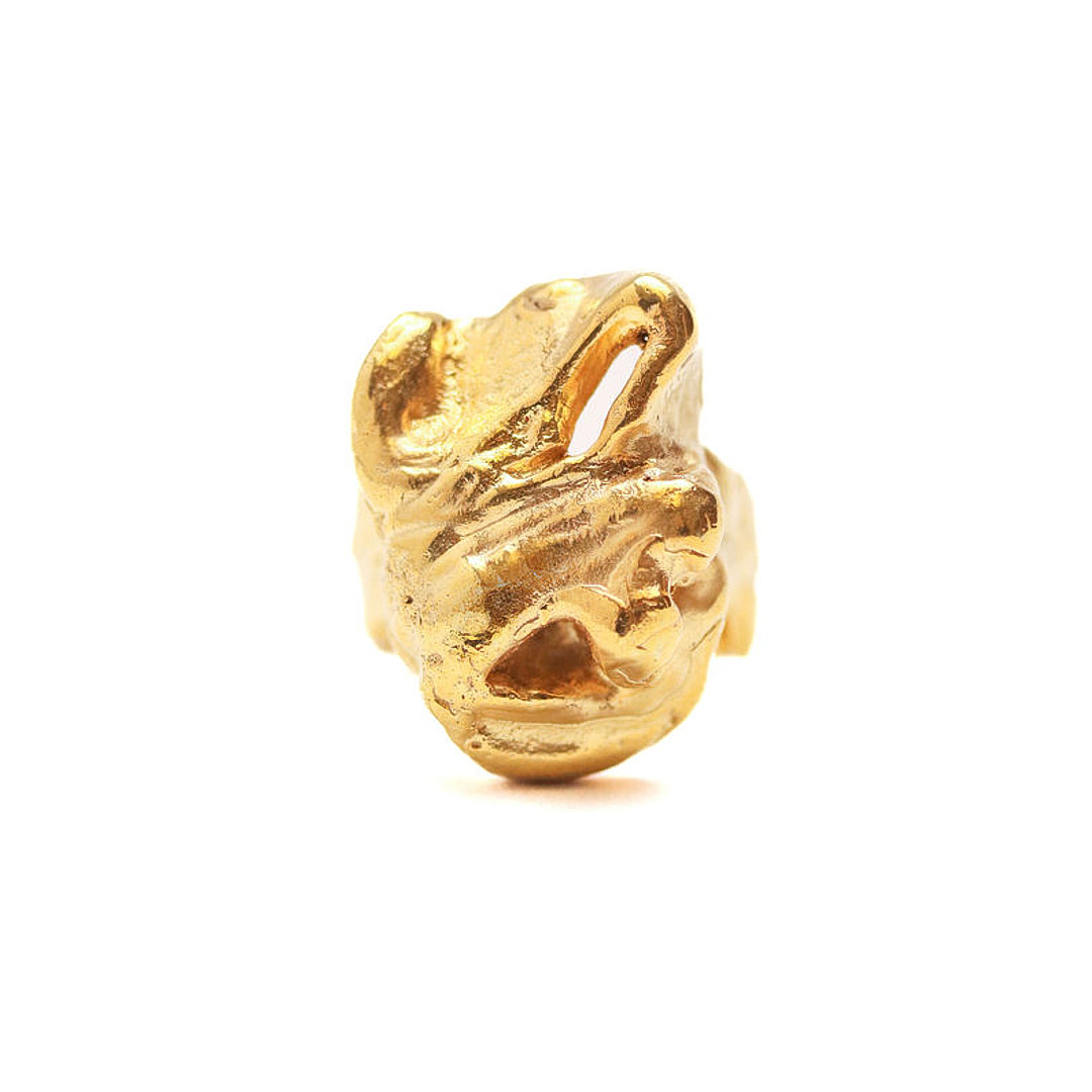 Anillo Hippo Irregular – Baño de Oro